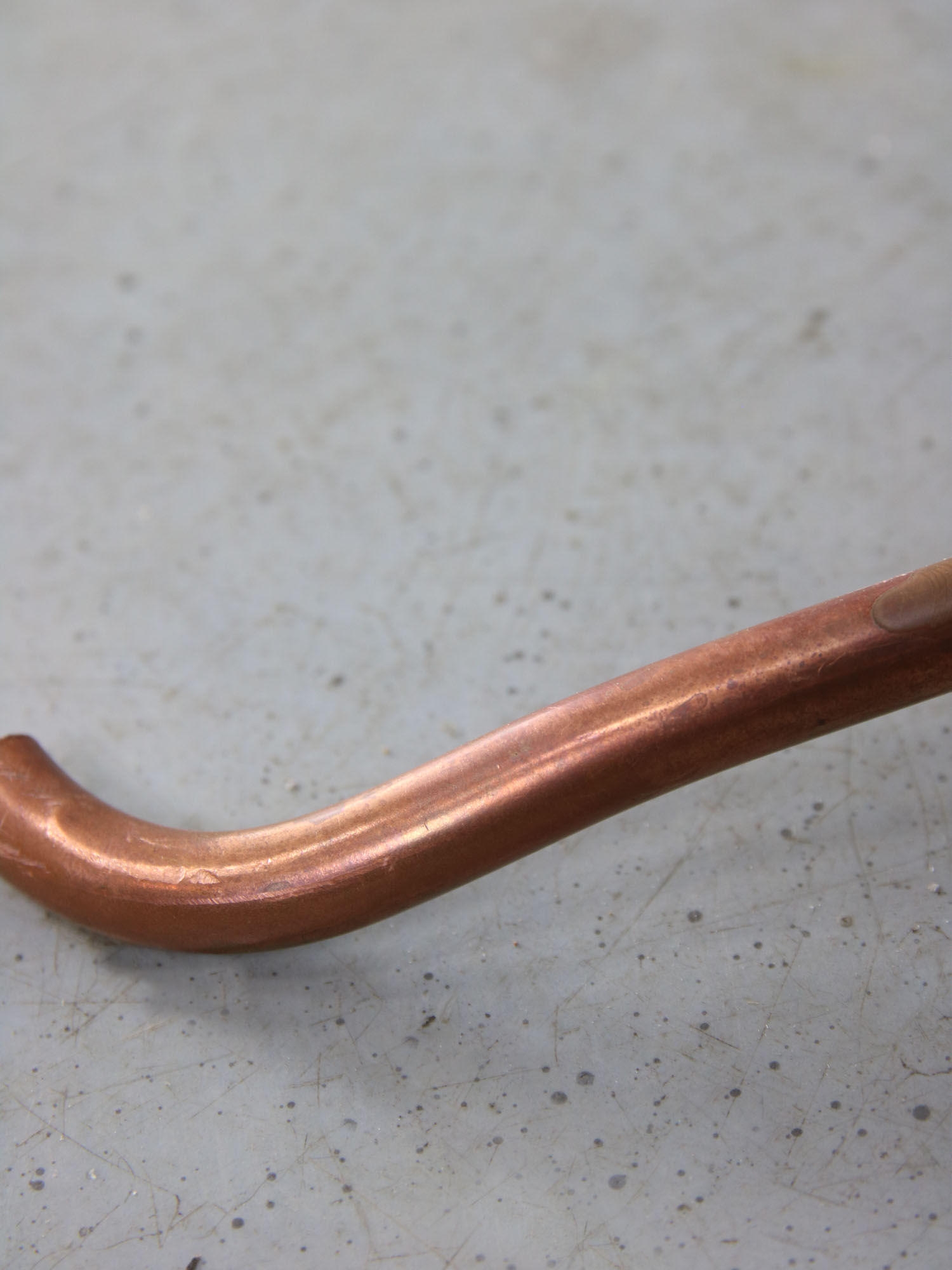 Vintage organic copper and opaline table lamp