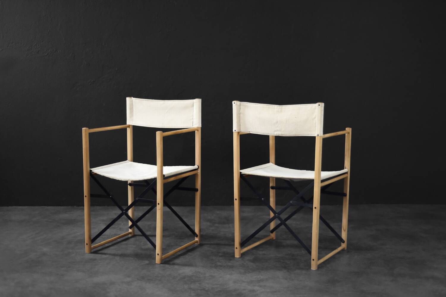 Vintage Mid-Century Scandinavian Modern Beech Safari Director's Chairs