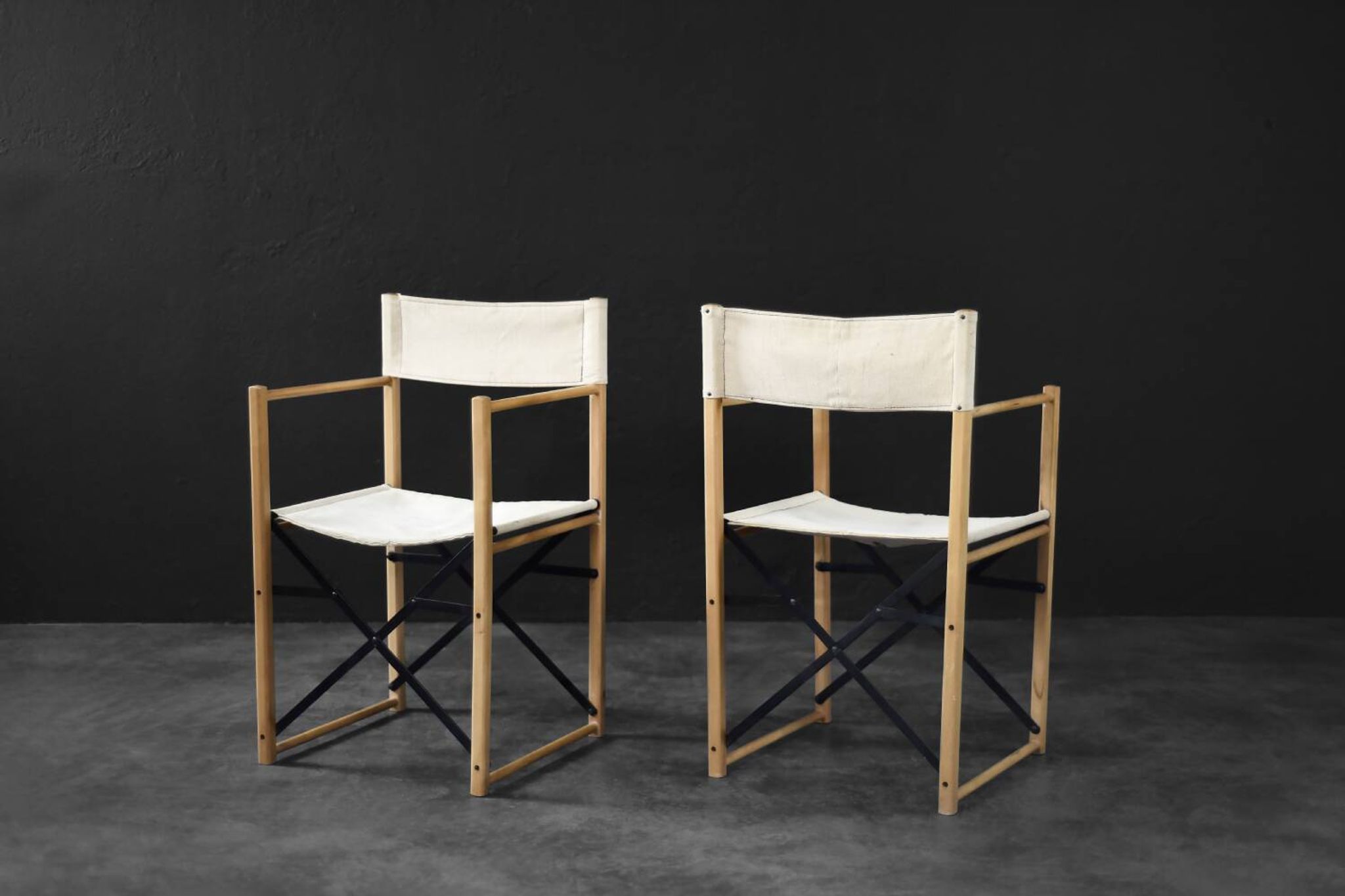 Vintage Mid-Century Scandinavian Modern Beech Safari Director's Chairs