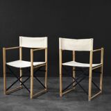 Vintage Mid-Century Scandinavian Modern Beech Safari Director's Chairs
