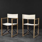 Vintage Mid-Century Scandinavian Modern Beech Safari Director's Chairs