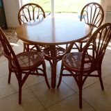 Rattan living room round table and chairs