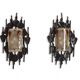 Mazzega. Pair of Brutalist wall lights in glass and iron. 1950s.
