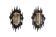 Mazzega. Pair of Brutalist wall lights in glass and iron. 1950s.