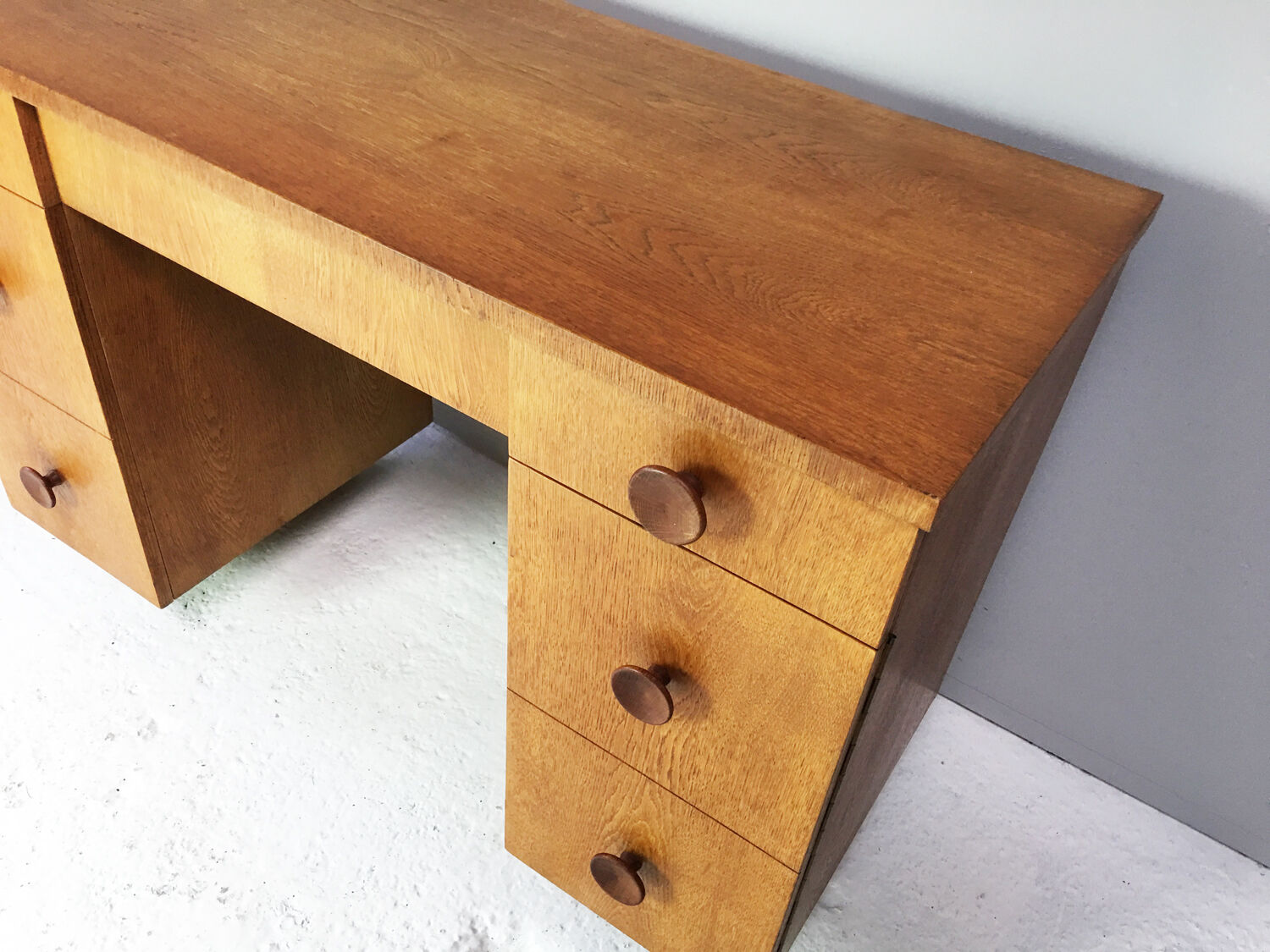 1930’s Art Deco Czech teak desk