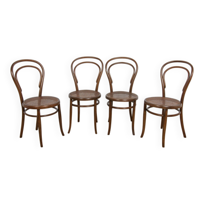 Chaises n°14 de Michael Thonet par Josef Hoffmann, 1900, ensemble de 4