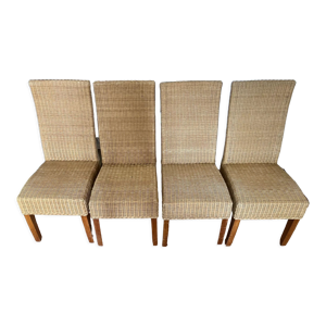 4 chaises rotin