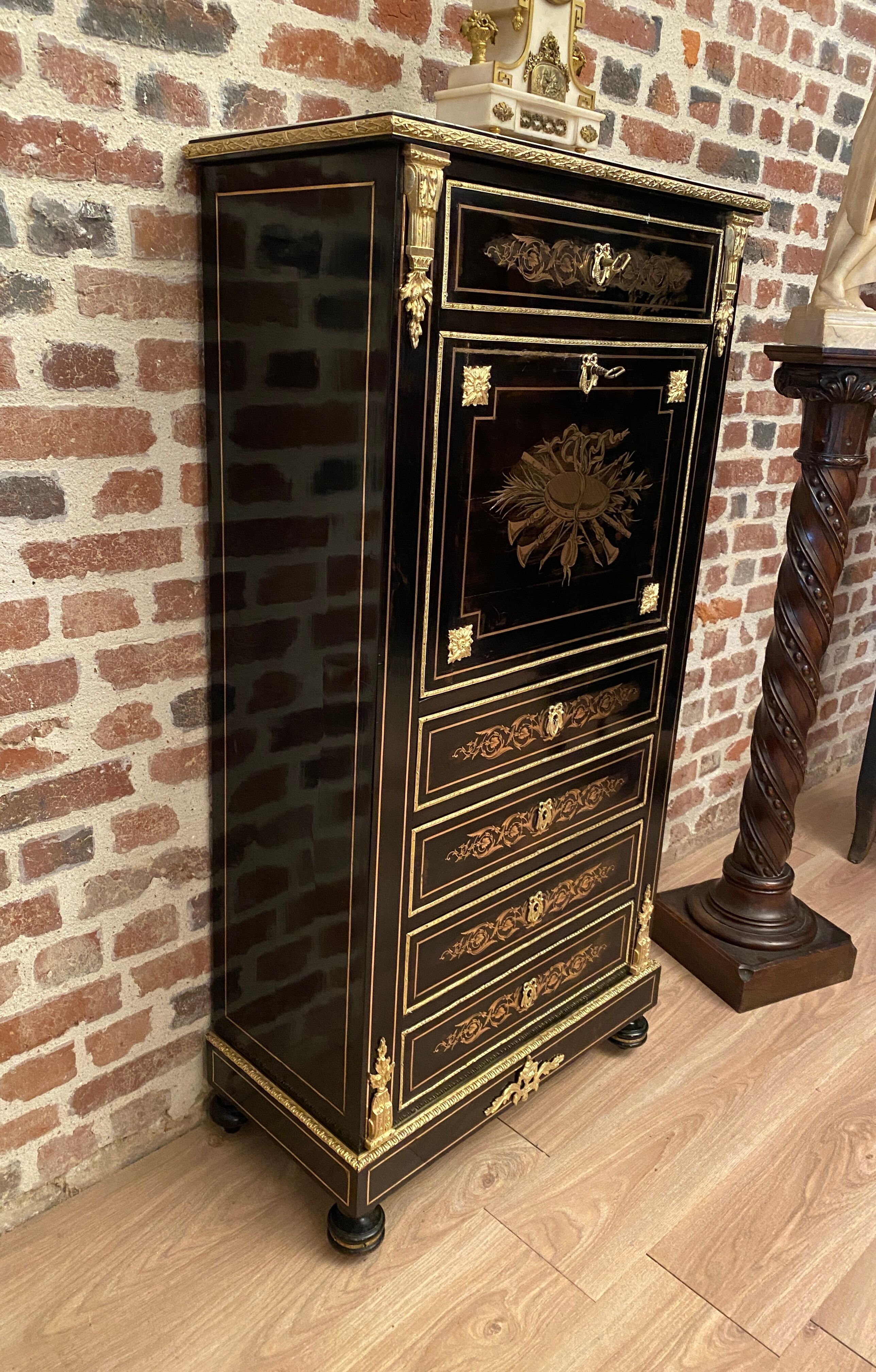 Secretaire de dame en marqueterie epoque Napoleon III