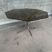 Smoked glass and chrome dining table, 1970s