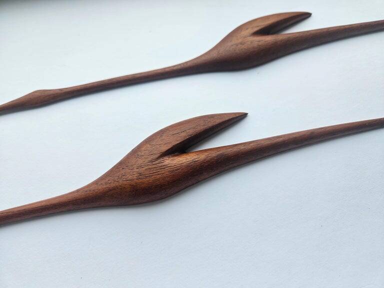 Pair of Midcentury Rare Teak Wall Sculptures of Birds Herons, Denmark, 1960