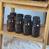 Tea jars made of smoked glass amber