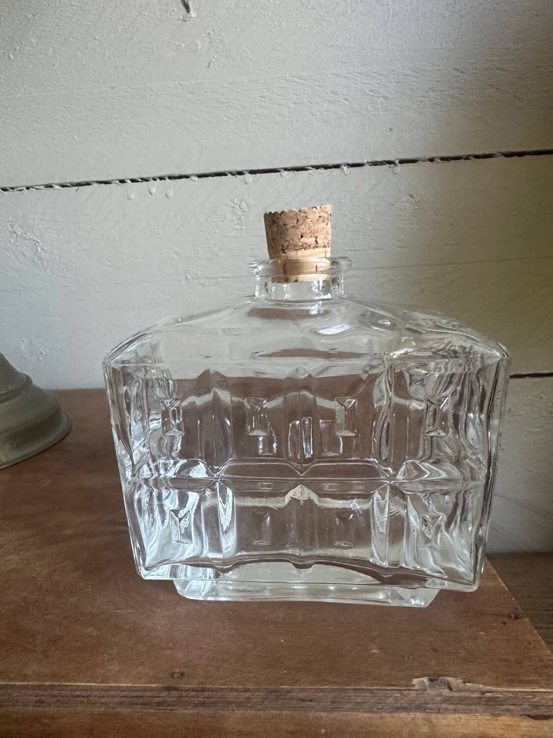Old glass and cork bottle