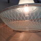 Vintage ceiling lamp suspension in glass, blue, 50s