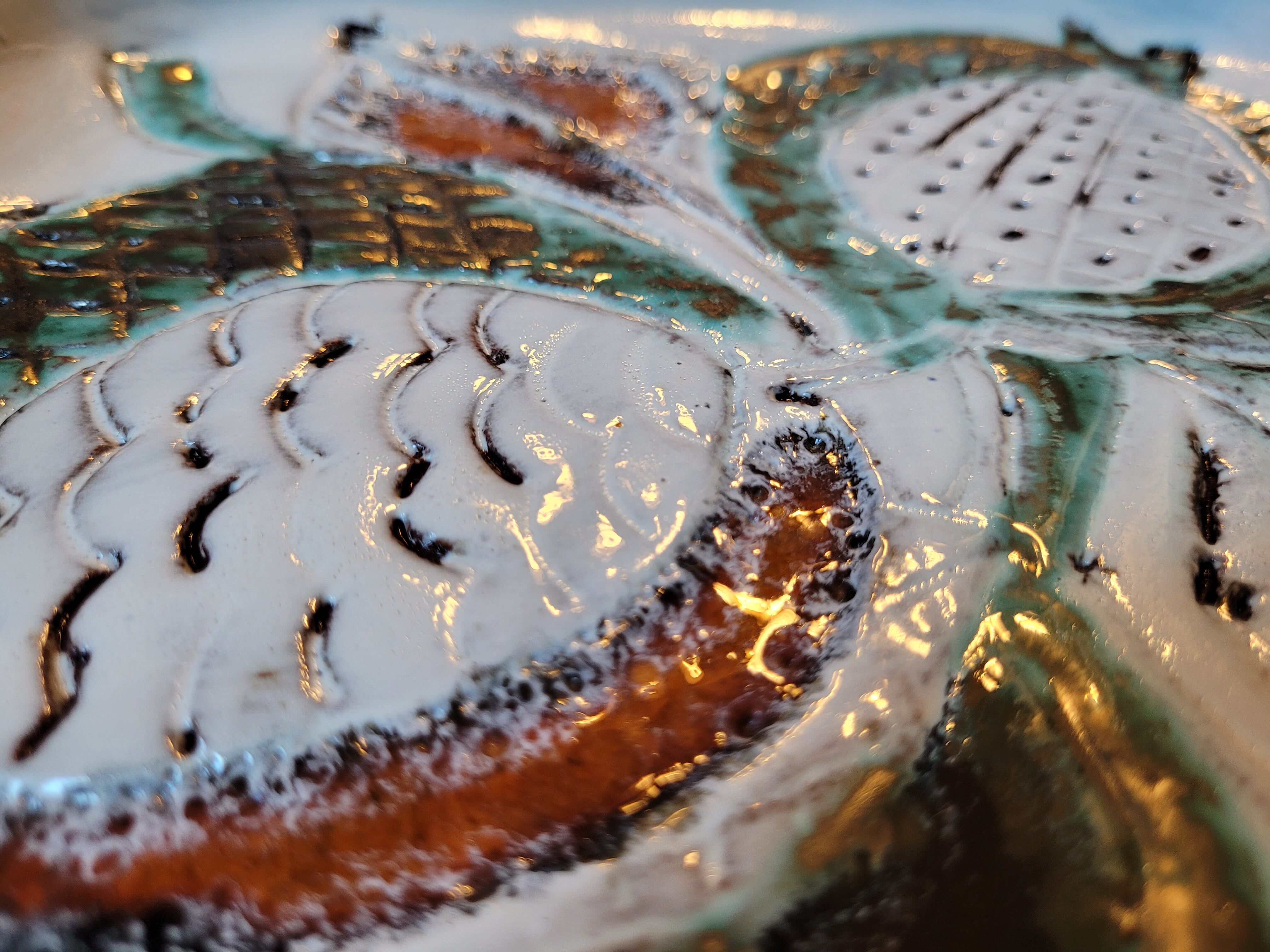 Old vintage ceramic dish Vallauris 50s 60s