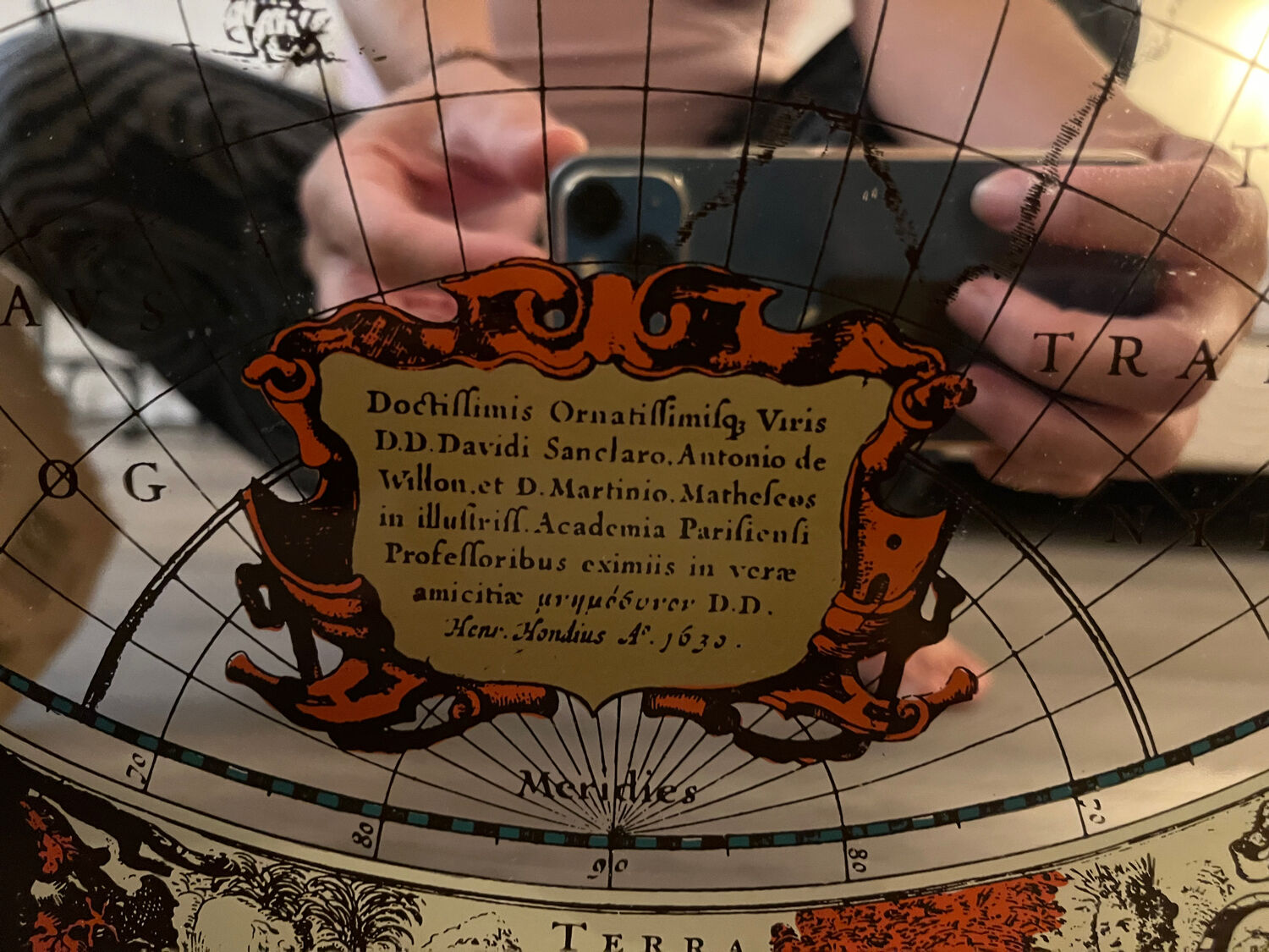 Vintage mirror world map