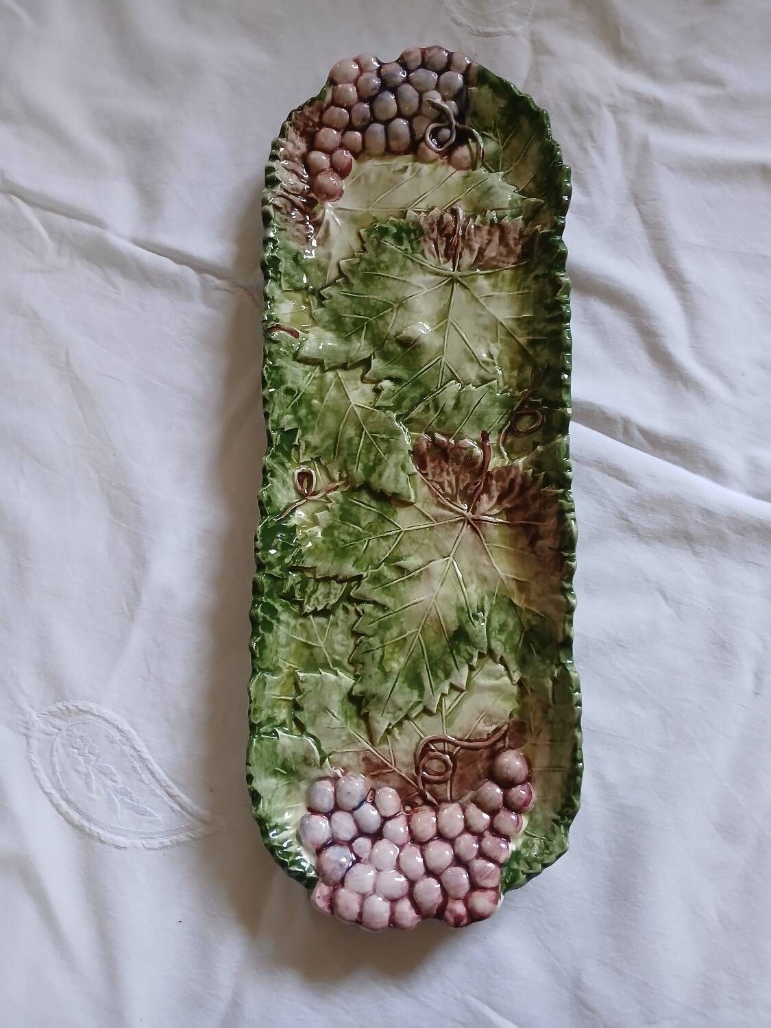 Antique oval slip dish