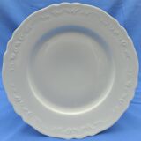Set of 10 white Limoges flat plates
