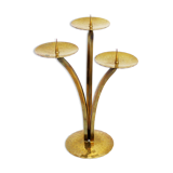 Triple brass candle holder