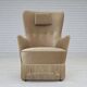1960s, Danish armchair in green/brown furniture velour, original condition.