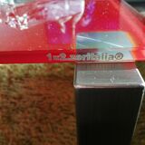 Red glass trundle coffee table by Jean Nouvel edited by Zeritalia