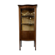 vitrine vintage en bois avec verre courbé