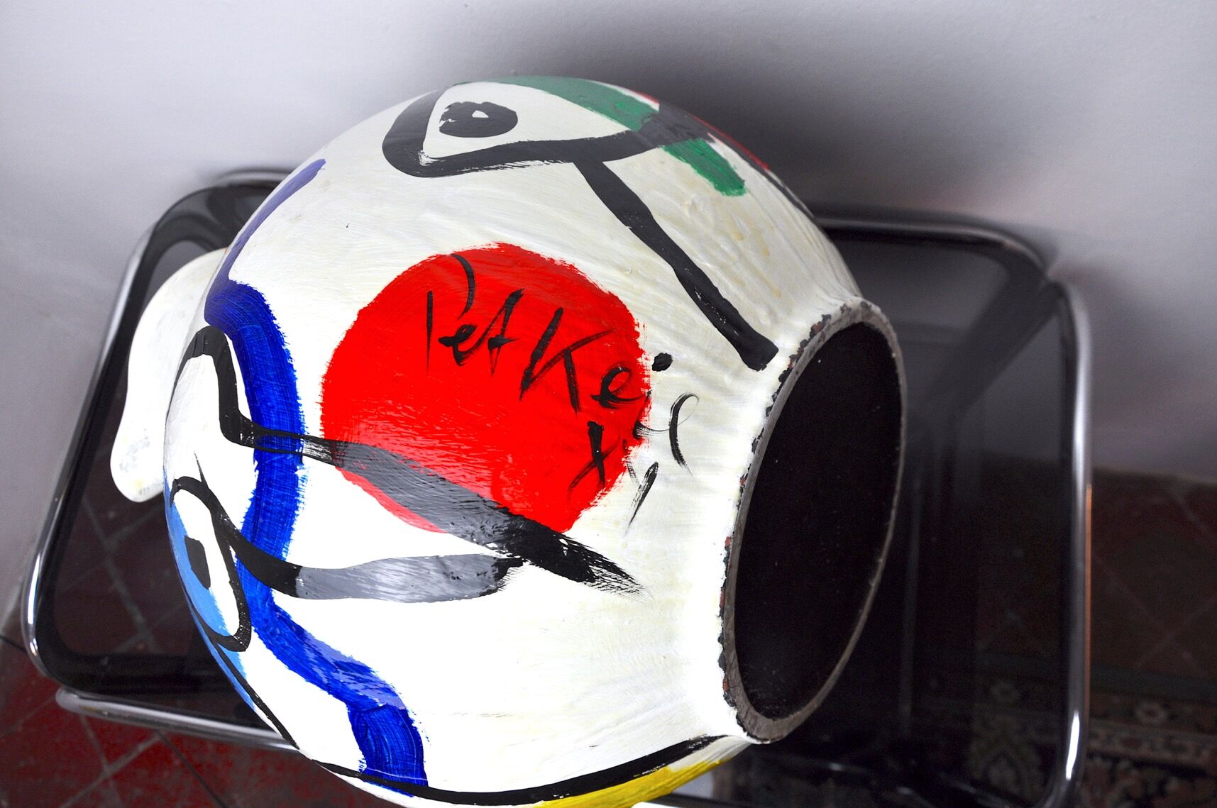 Vase painted by Peter Robert Keil, signed, Germany, 1984