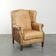 Cow leather wingback armchair with a beautiful timeless English look
