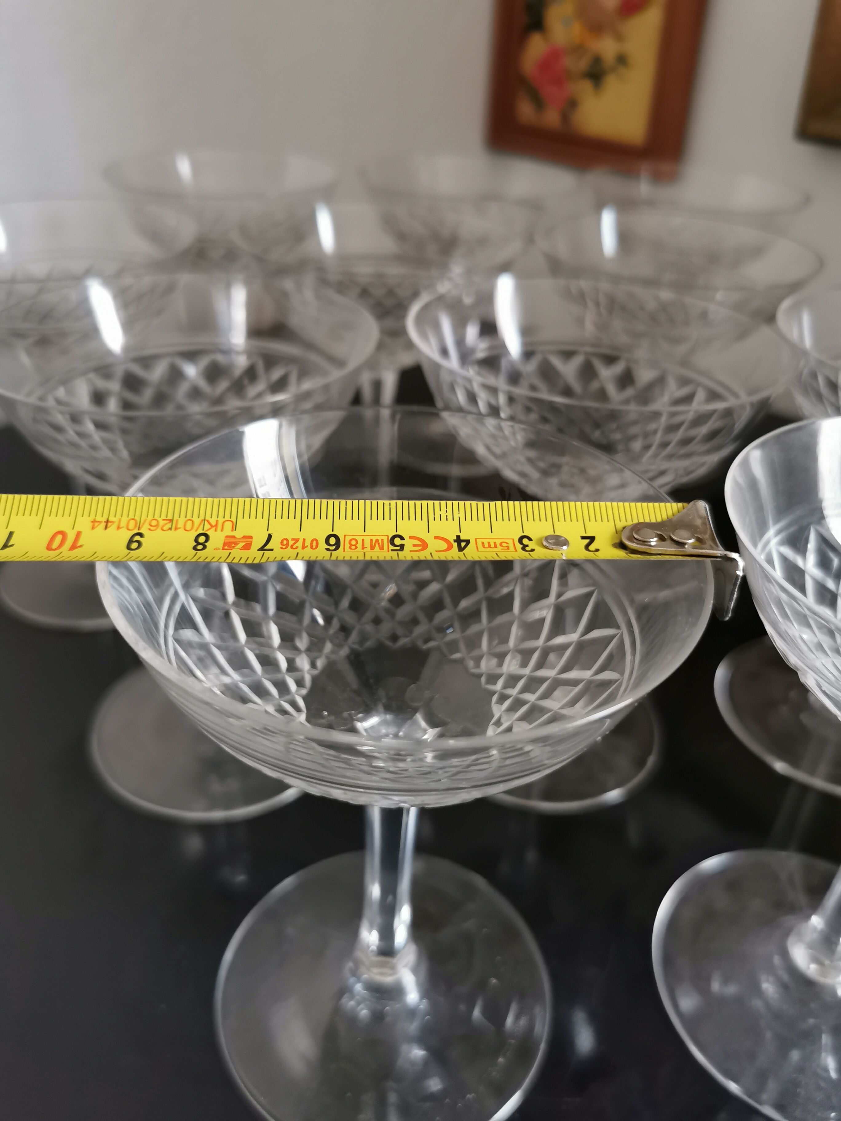 12 coupes cristal gravé vintage