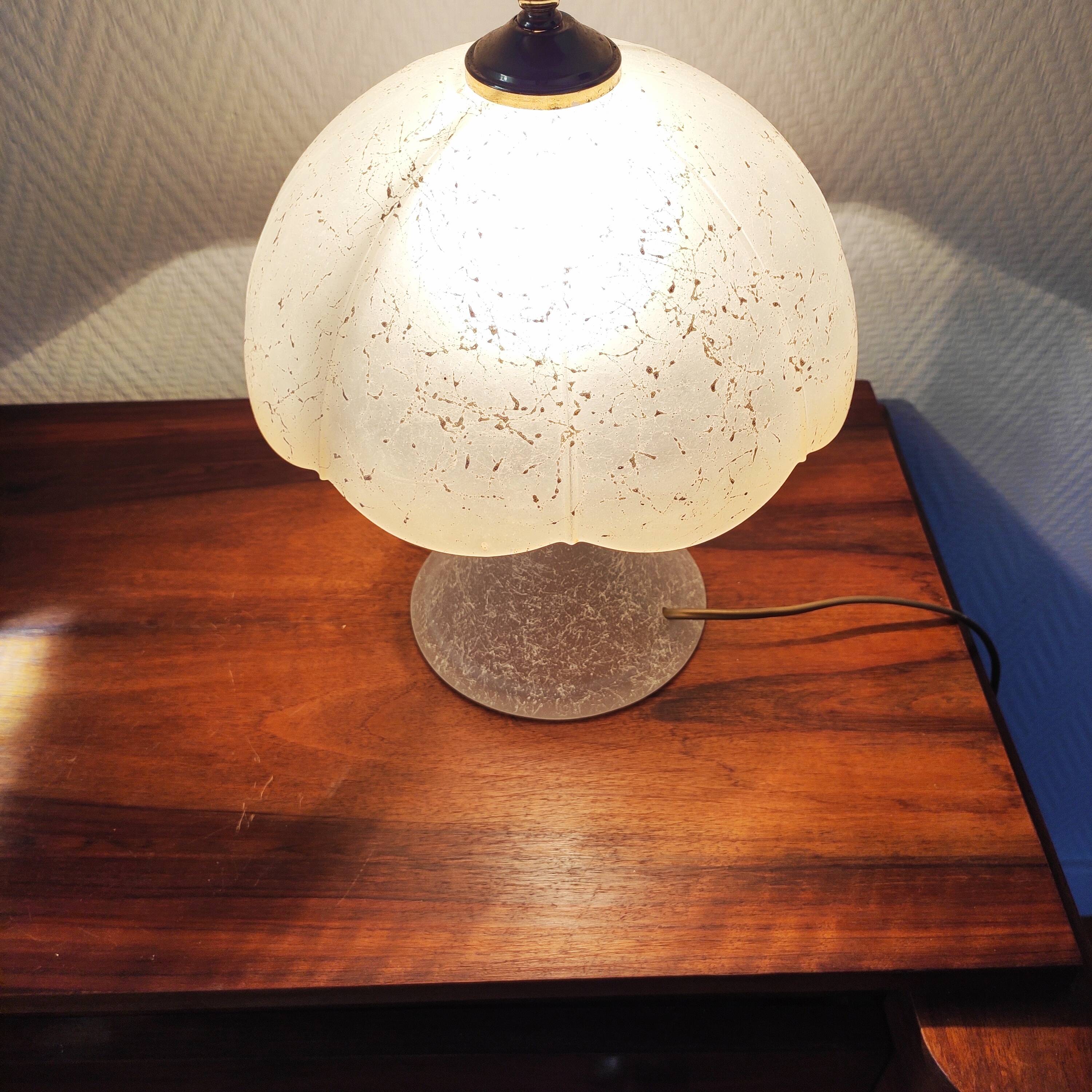 Vintage glass mushroom lamp