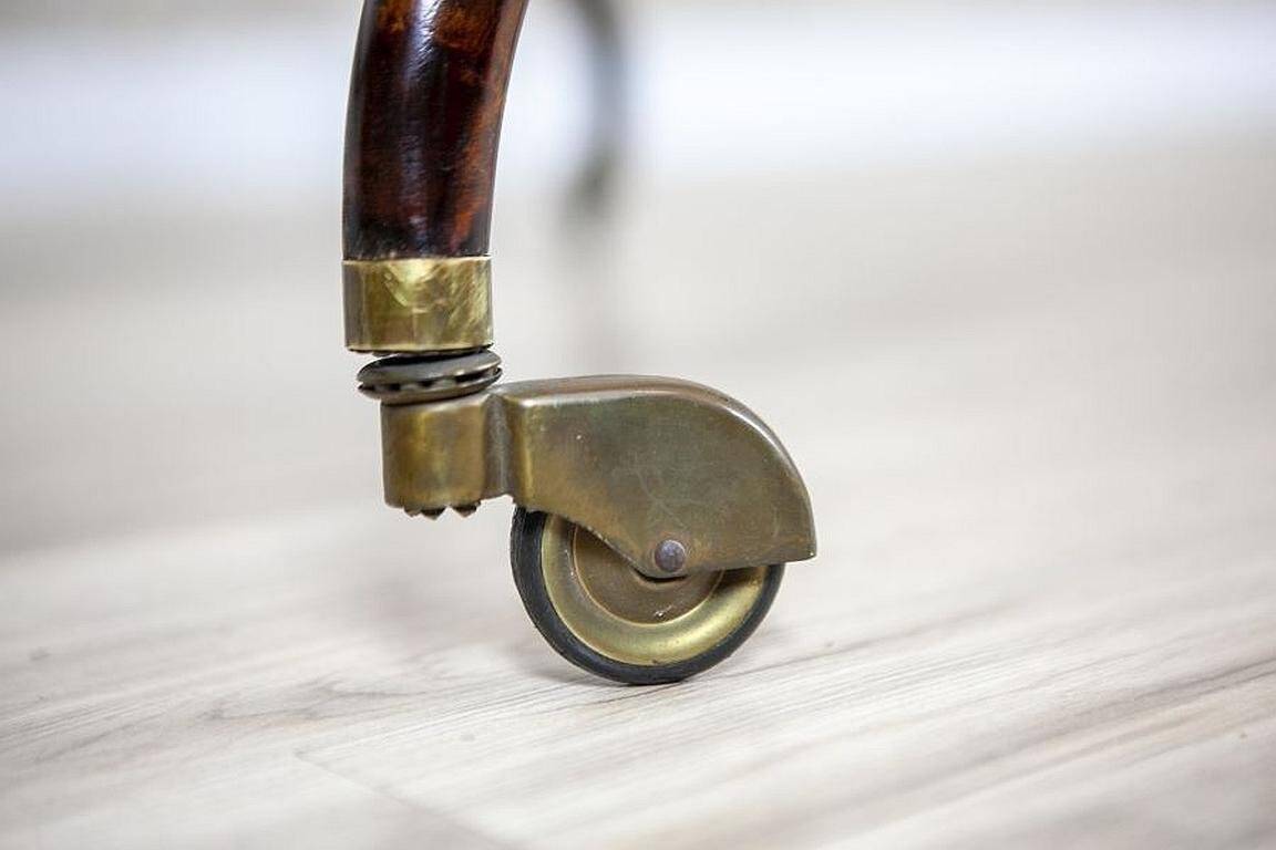Vintage Side Table in Dark Brown Beech, 1950s