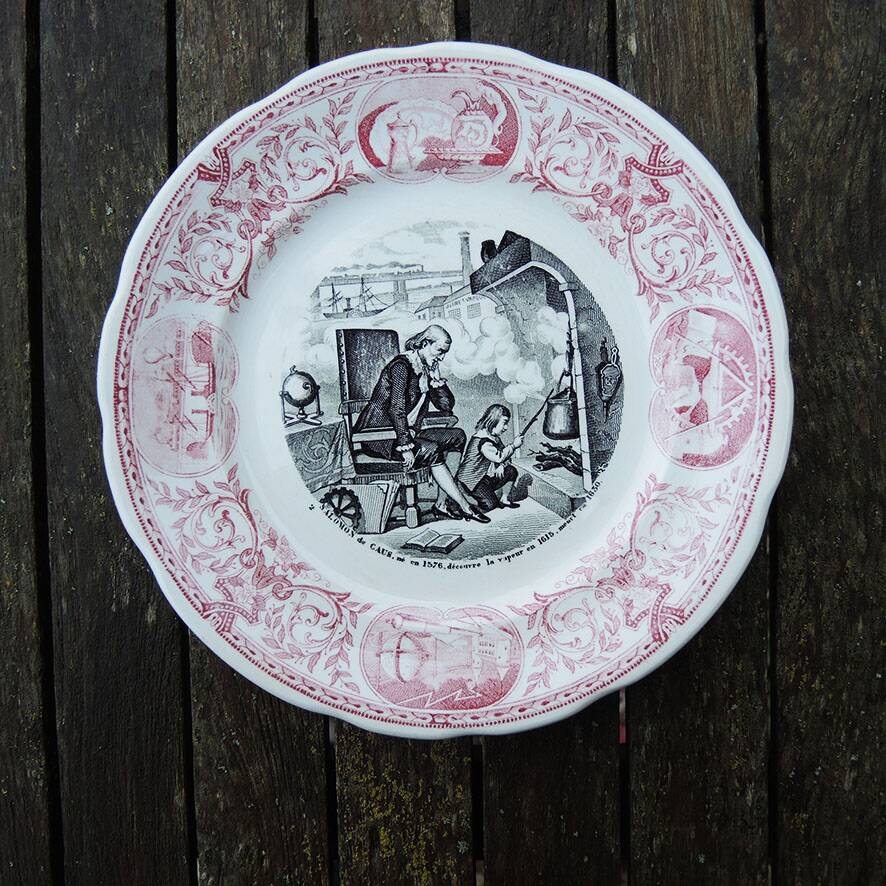 12 old talking plates from Sarreguemines – Discoverers & Inventors