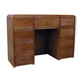 A console with split bamboo drawers