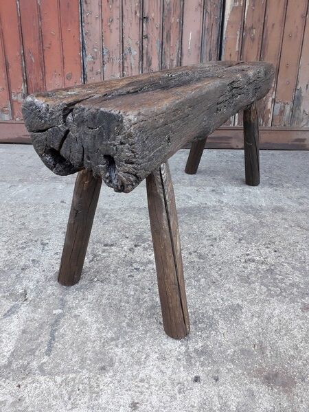 Massive wooden bench