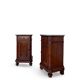 A pair of antique walnut bedside tables from the 1890s.