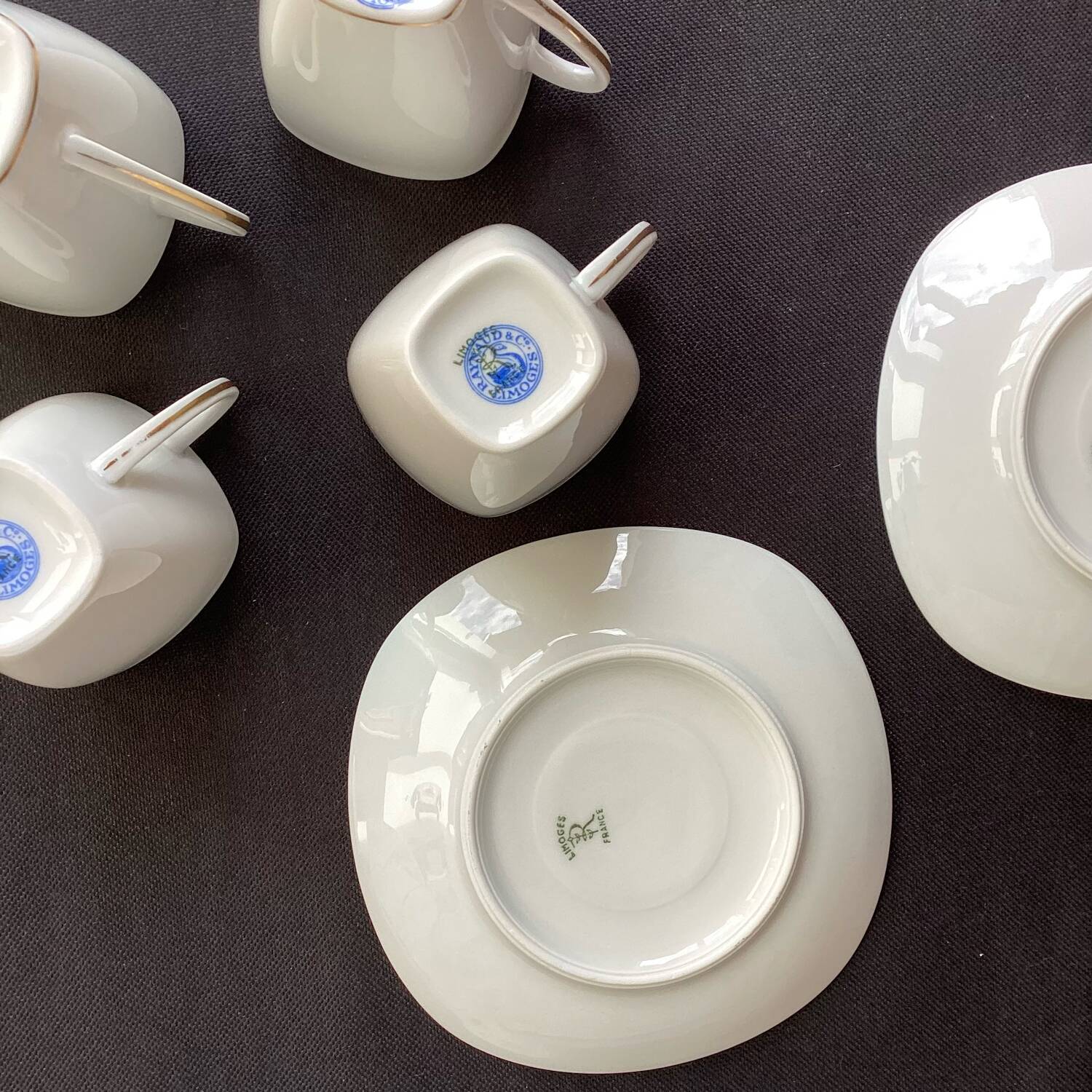 Cups and saucers fine porcelain Raynaud