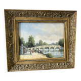 Landscape by the river signed