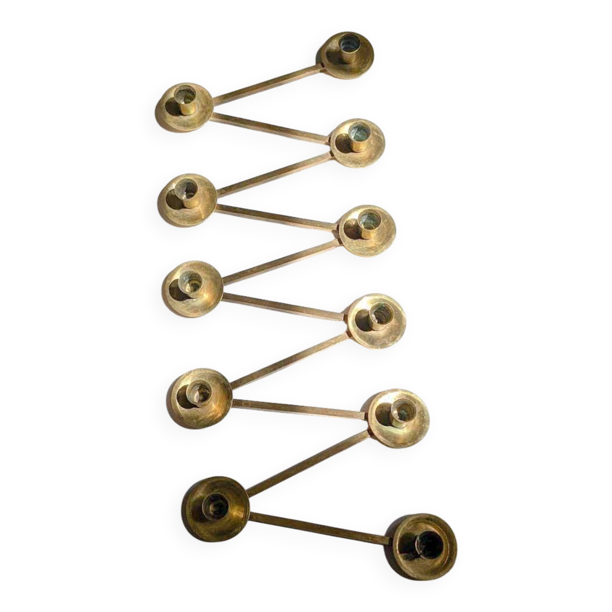 Articulated candlestick Margareta in brass by Lars Holmström – Arvika, Sweden