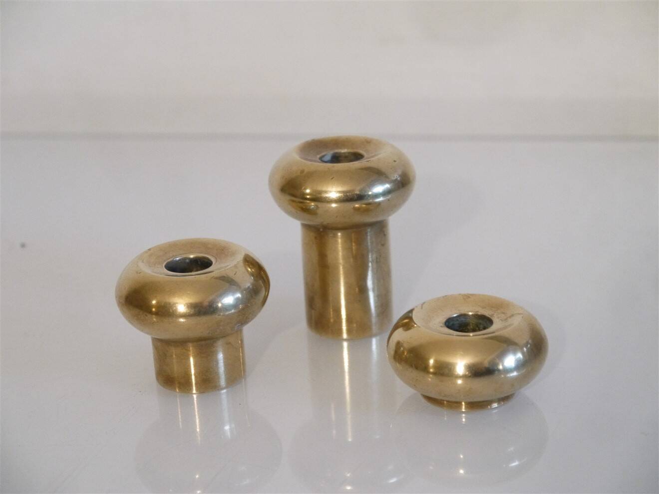 Set of Scandinavian brass candlesticks, 1960s