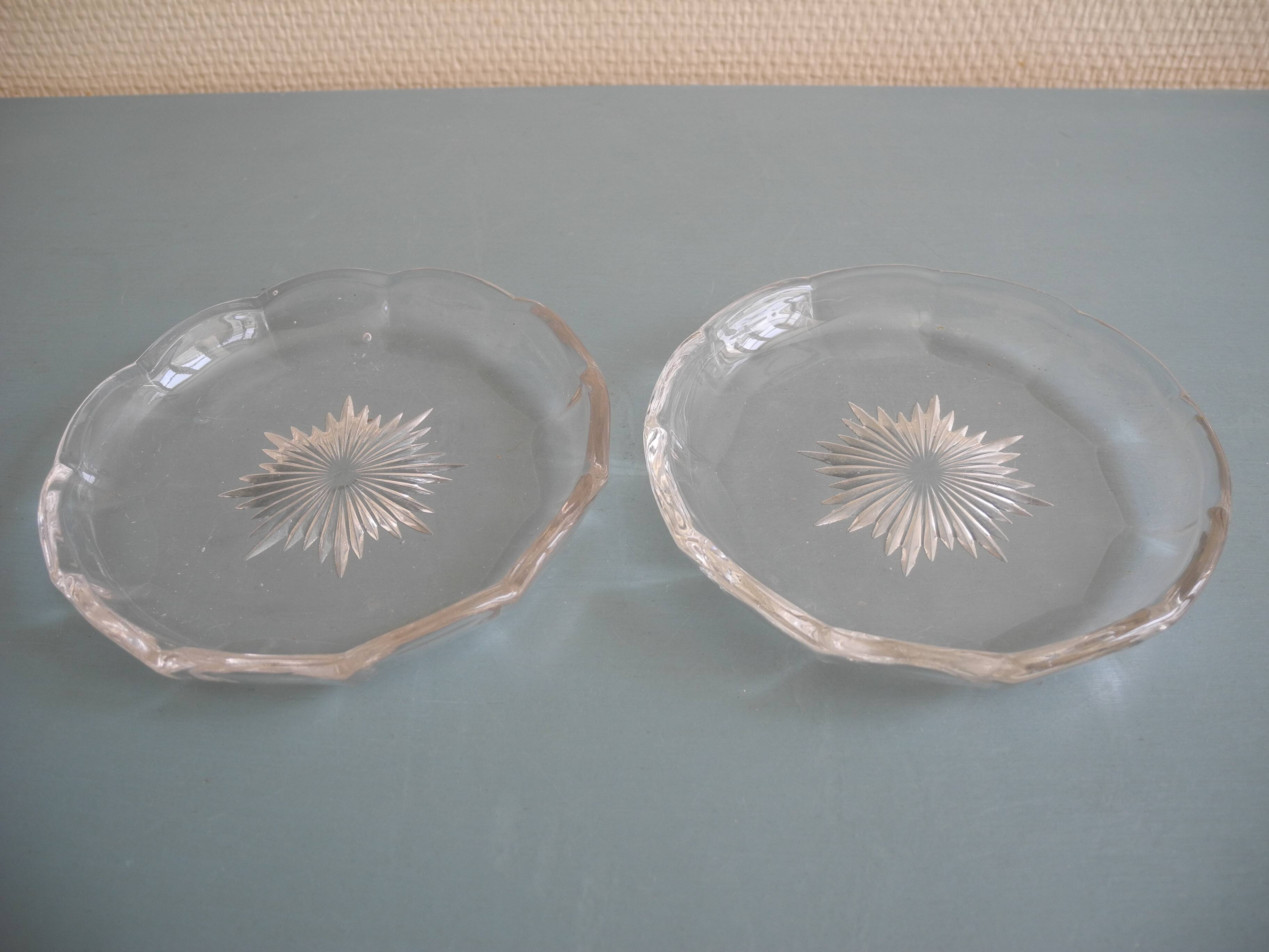 Val St Lambert crystal coasters for bottles