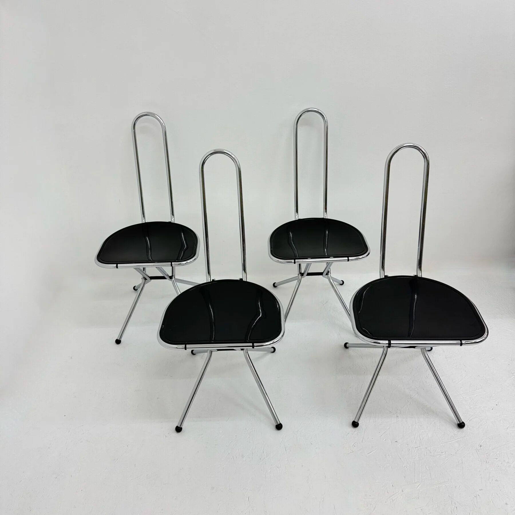 Set of 4 postmodern folding chairs by Niels Gammelgaard for Ikea, 1980s