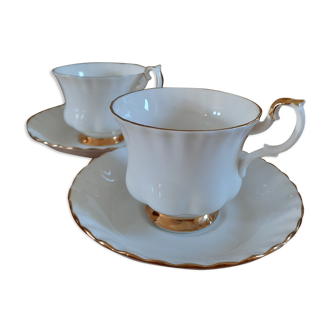 2 cups & 2 saucers Royal Albert