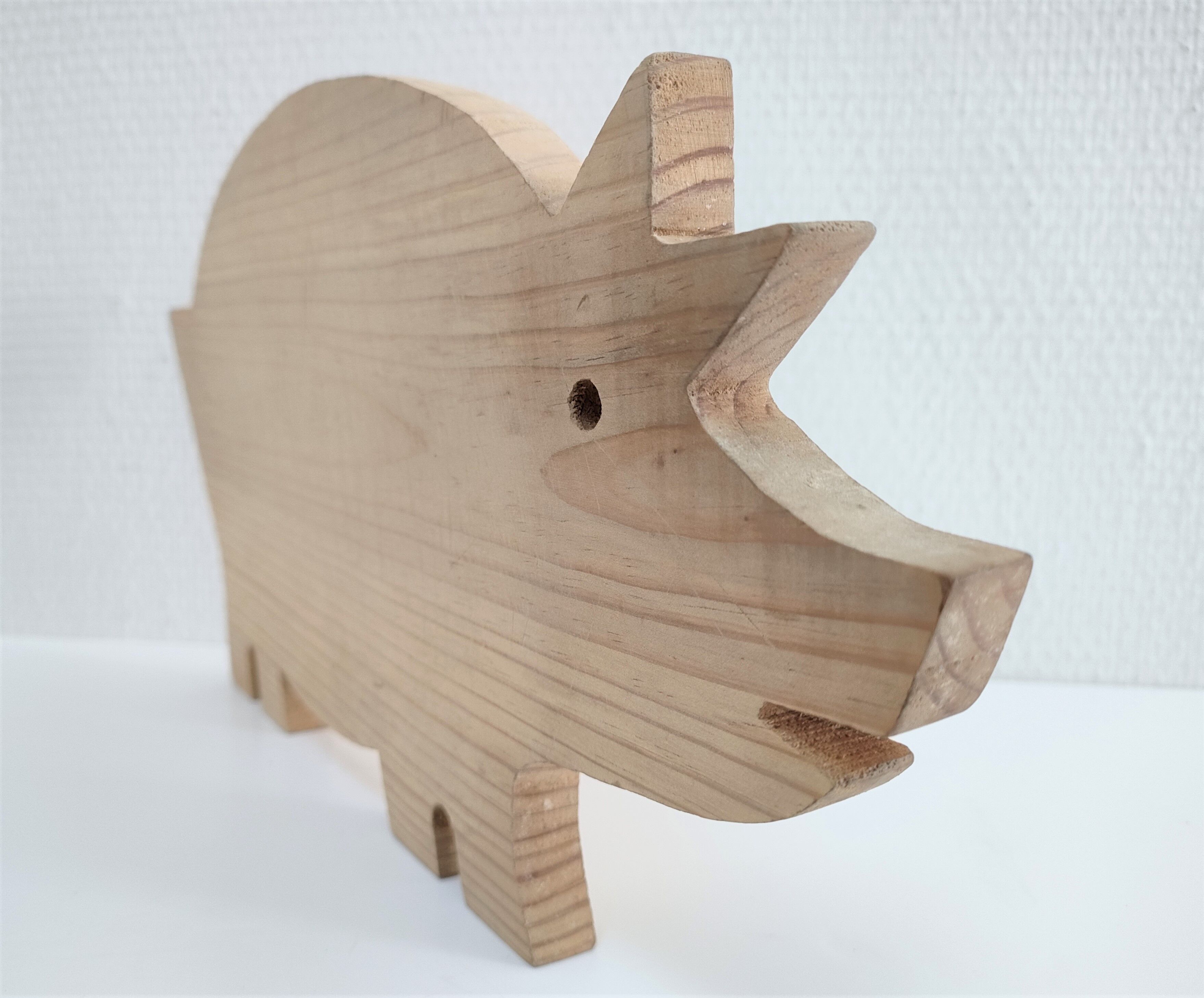 Deux planches à découper poisson cochon bois vintage