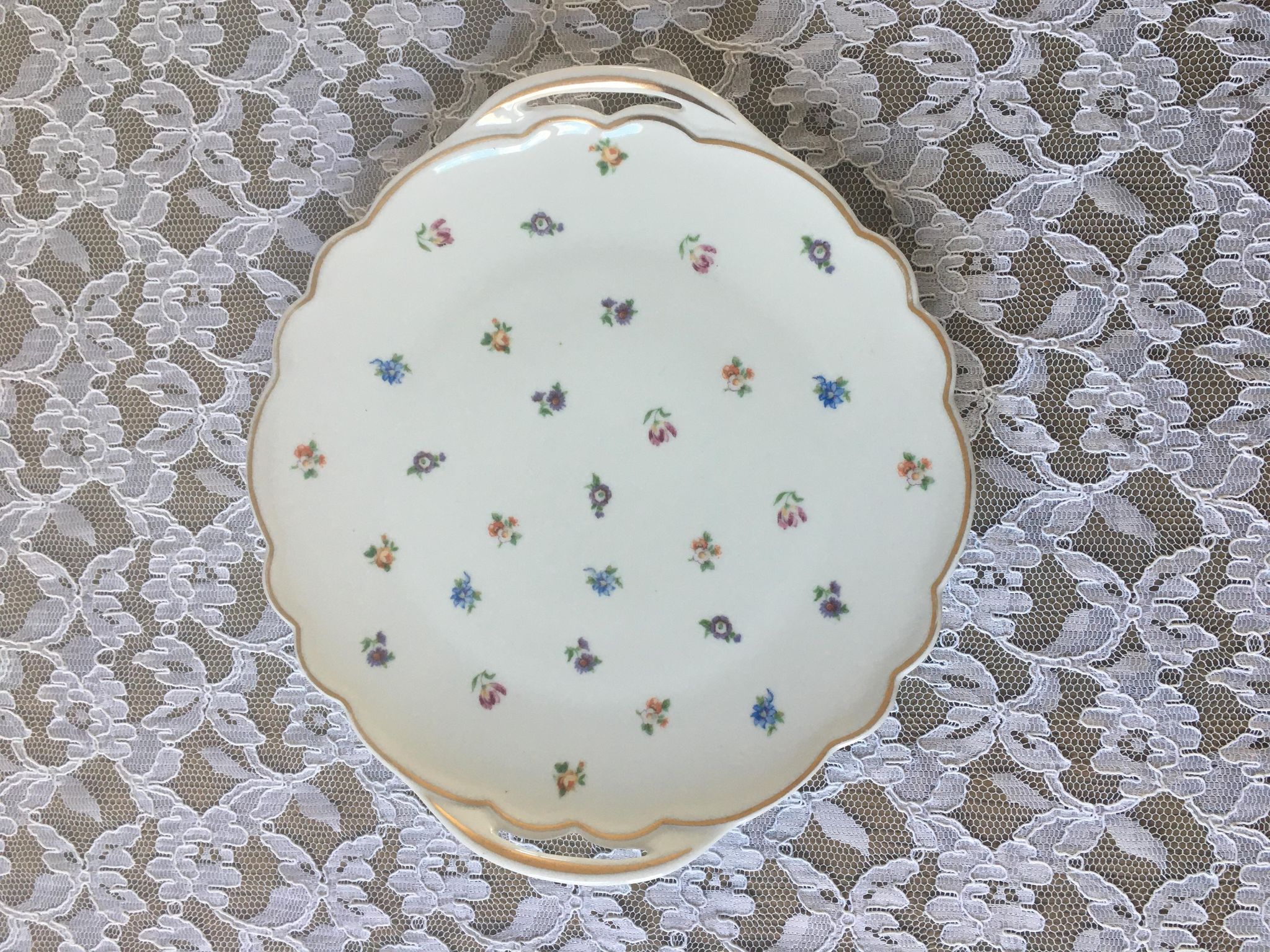 Old dessert service in Limoges porcelain