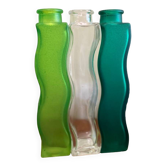 Trio of vague green bud vases