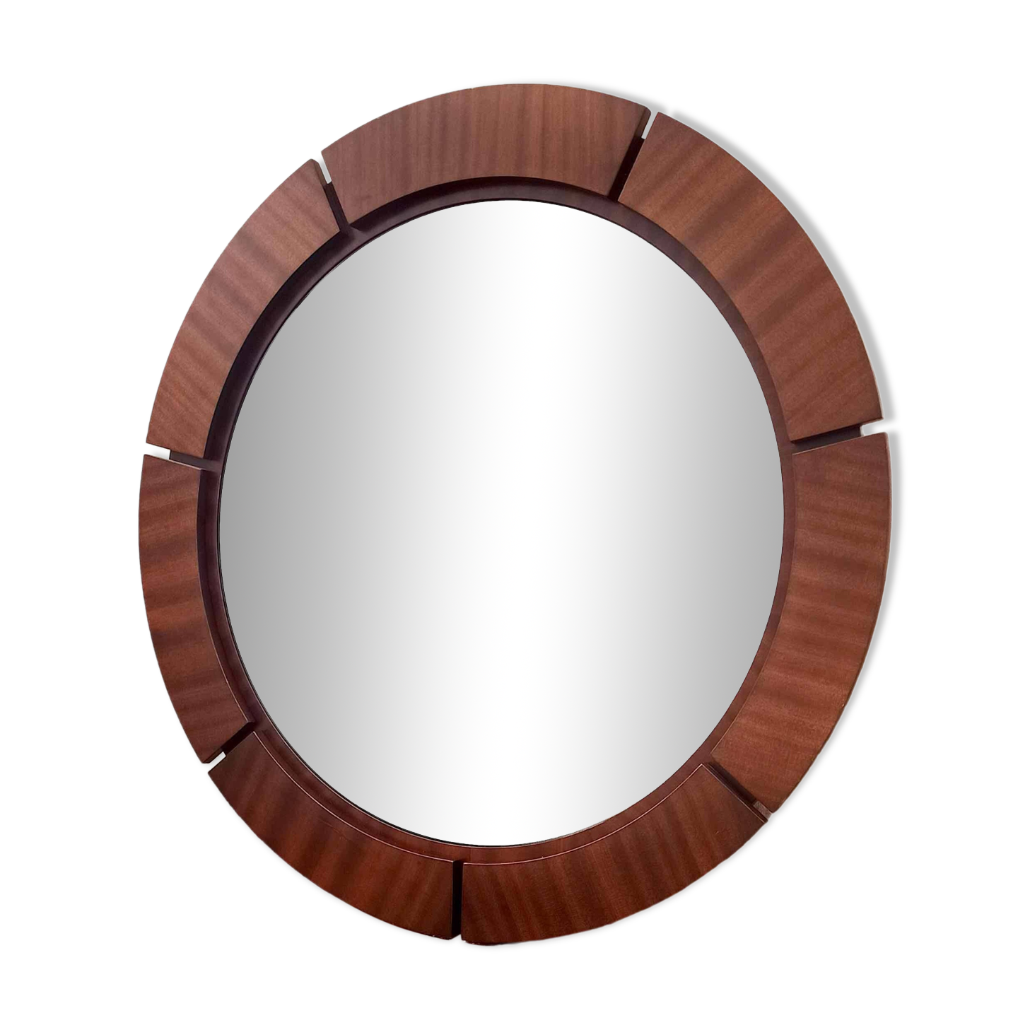 Large round mirror mahogany end 60 diameter 106.7 cm