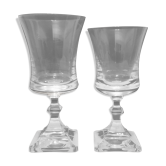 Duo de verre à vin et eau en cristal de Saint Louis