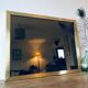 Italian brass mirror and smoked glass - 90x70cm