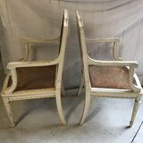 Duo of cane armchairs