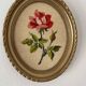 2 oval frames vintage floral embroidery