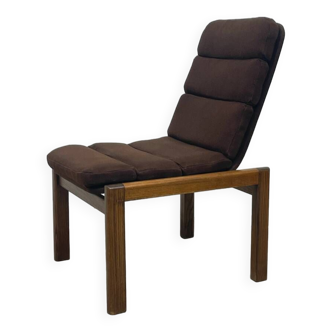 Scandinavian armchair wood / brown fabric